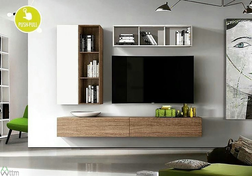Mẫu kệ ti vi 2021 treo tường khá độc đáo và sang trọng