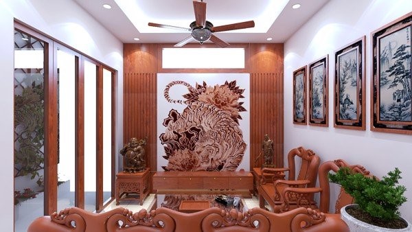 Căn hộ biệt thự được thiết kế với đồ nội thất tự nhiên