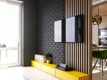 Sự độc đáo của kệ tivi màu vàng