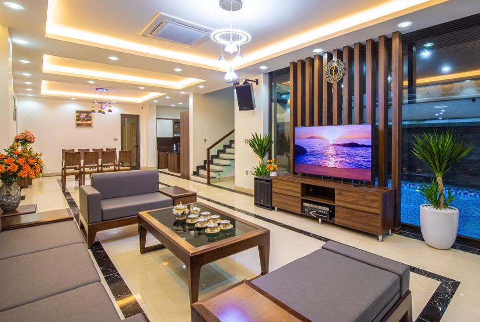 Mẫu nội thất phòng khách tại biệt tự Sầm Sơn