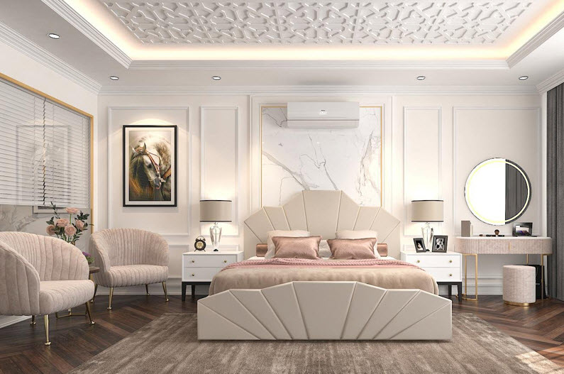 Không gian nội thất phòng ngủ tại biệt thự nhà anh Tùng