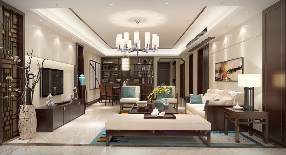 Sự kết hợp hài hoà giữa các màu sắc và đồ nội thất rất uyển chuyển
