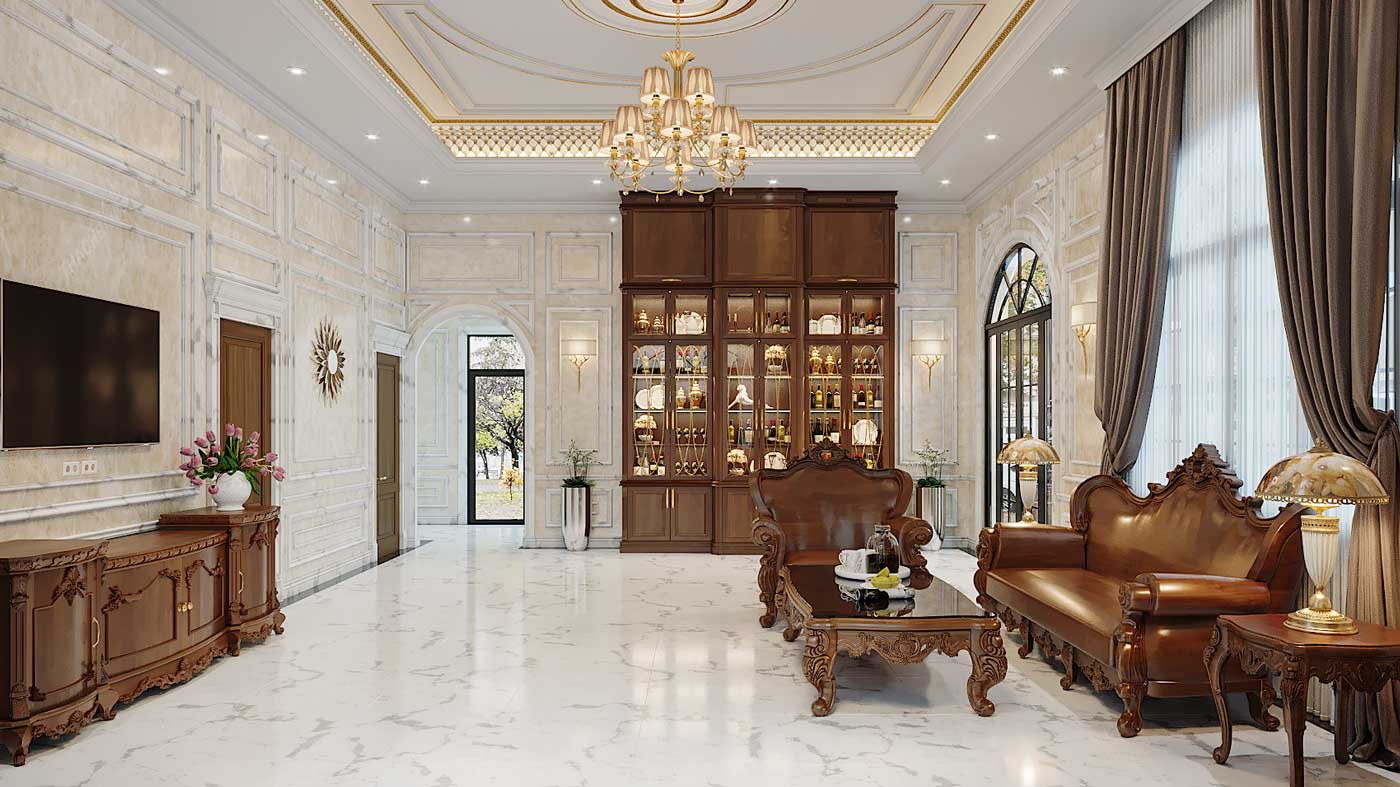 Phong cách thiết kế nội thất biệt thự tân cổ điển