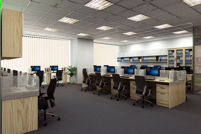 Các khu vực làm việc được thiết kế khá ngăn lắp và gọn gàng
